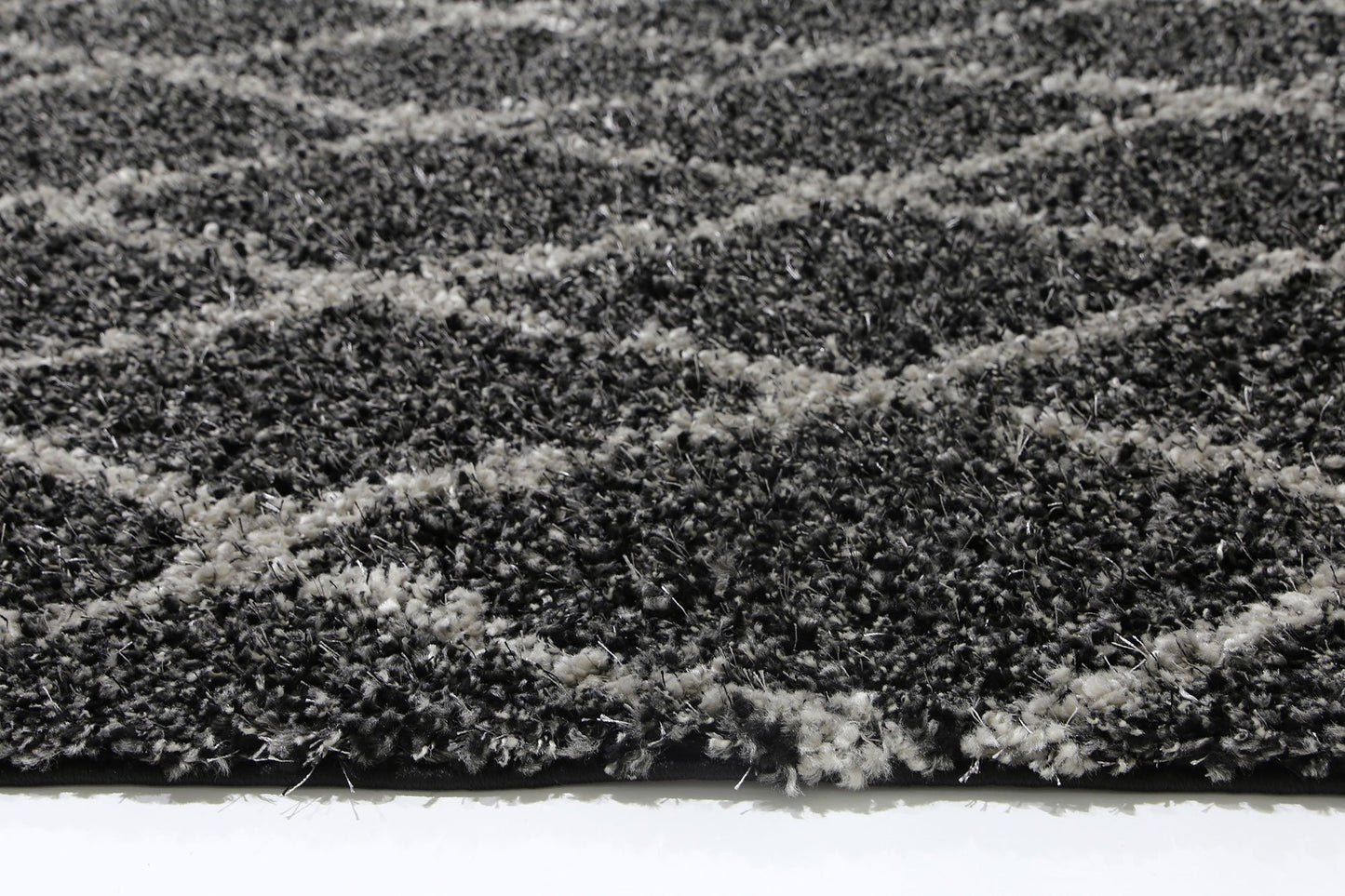 Charcoal Grey Diamond Power Loomed Rug - Nova Rugs