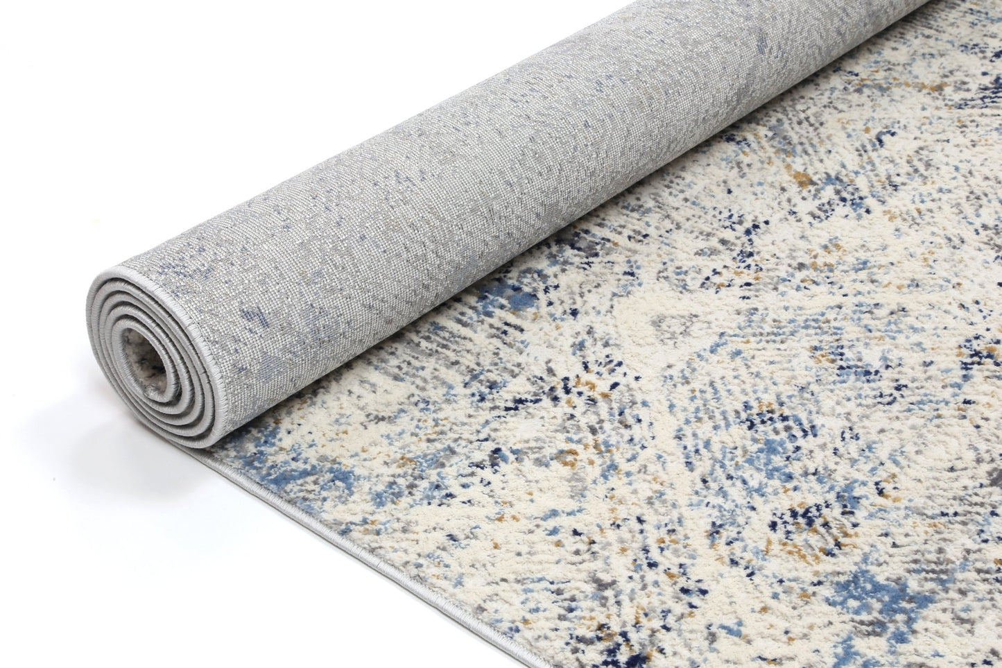 Cream & Navy Blue Expressions Ikat Rug - Nova Rugs