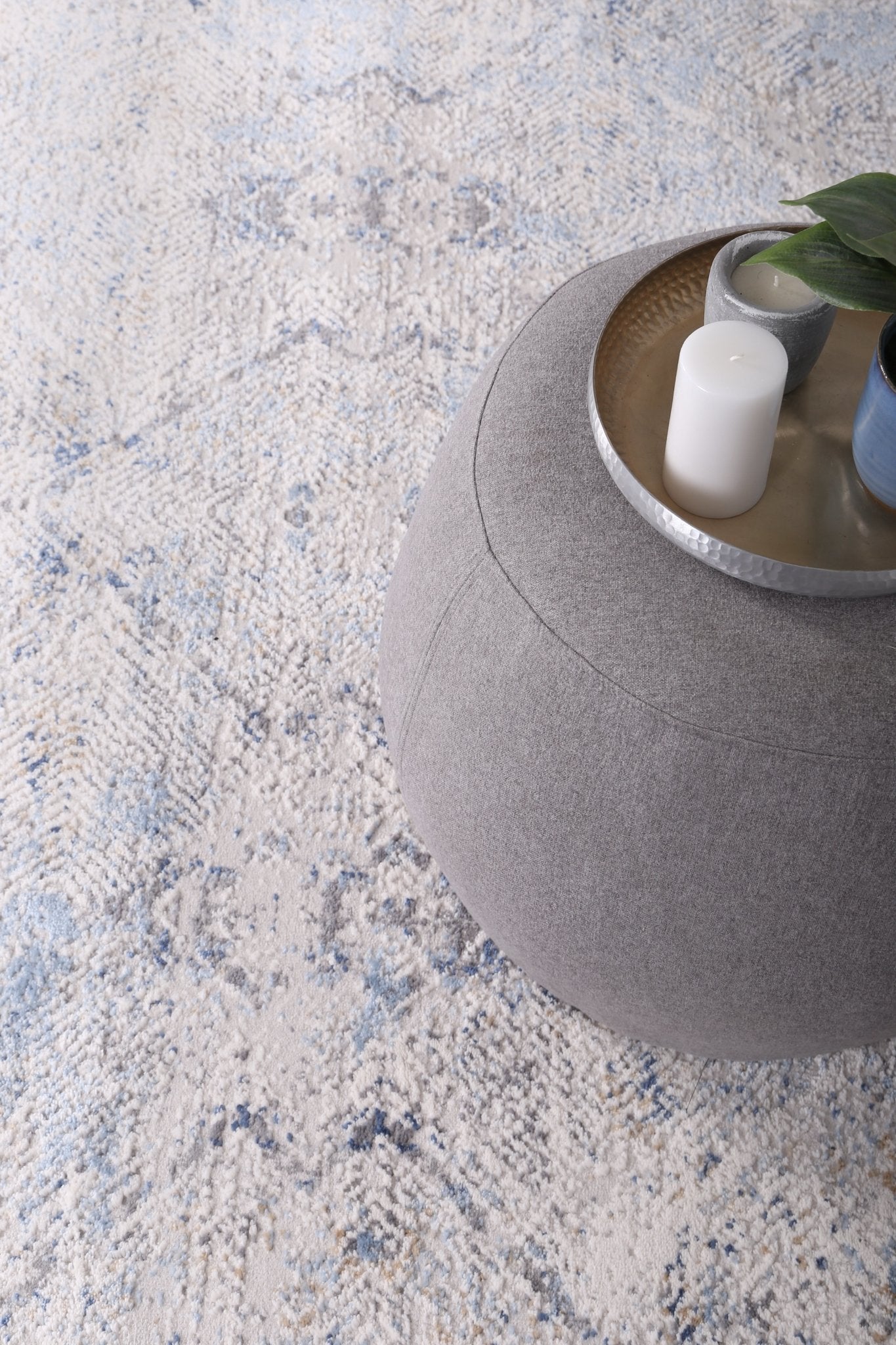 Cream & Navy Blue Expressions Ikat Rug - Nova Rugs