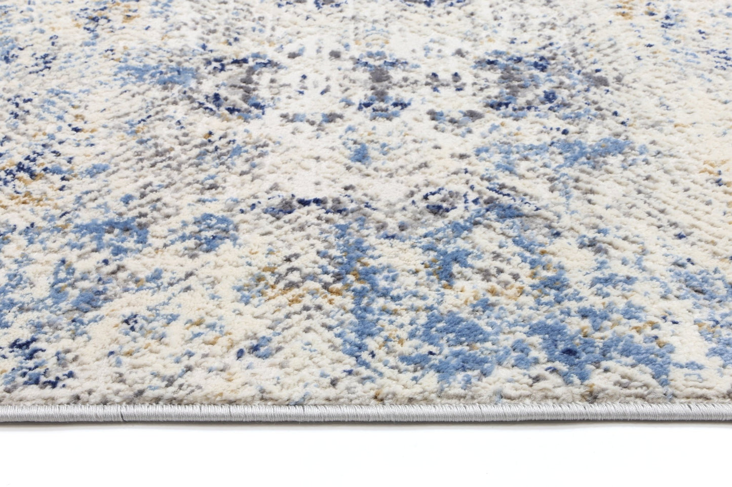 Cream & Navy Blue Expressions Ikat Rug - Nova Rugs