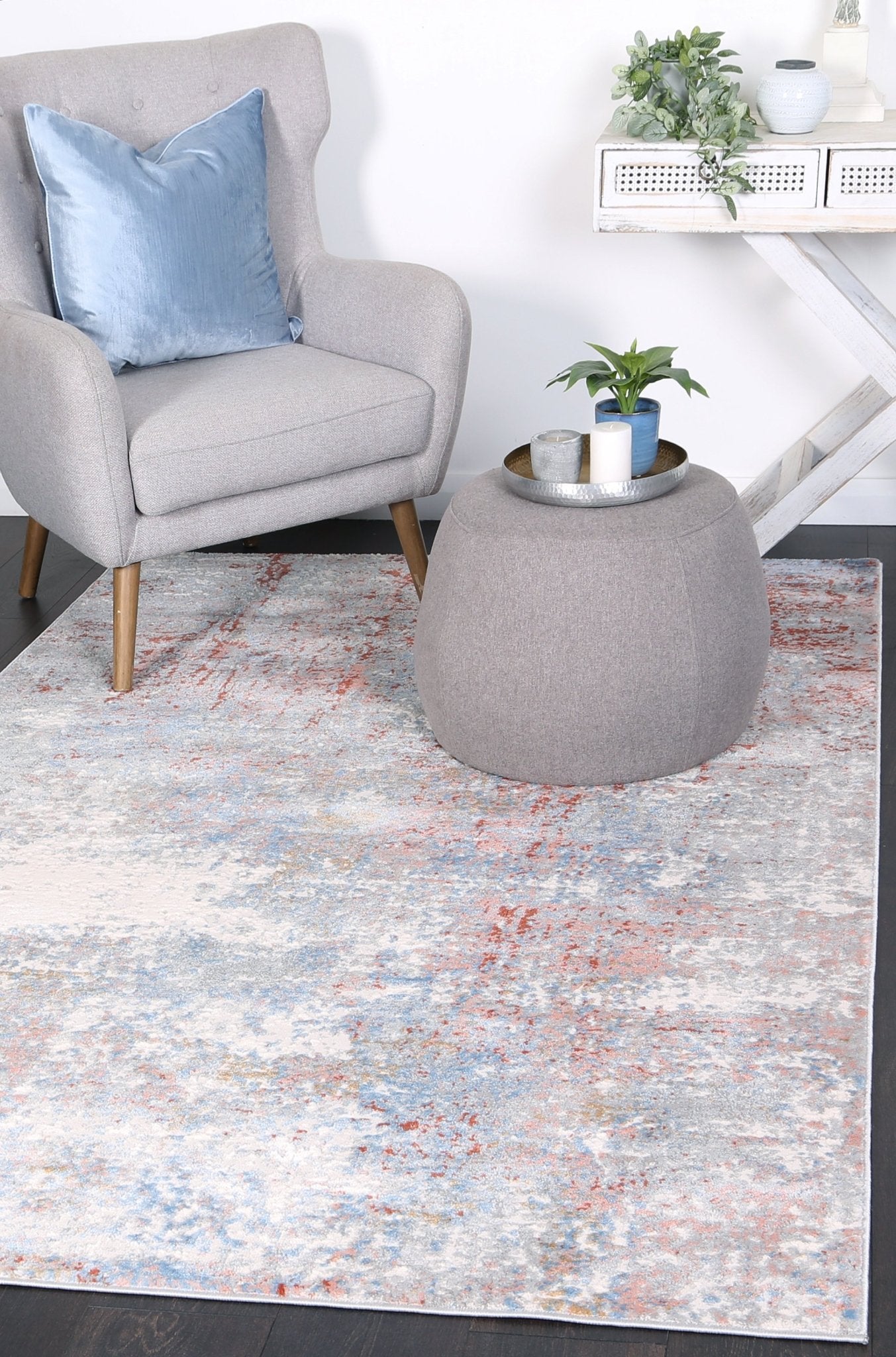 Cream & Red Expressions Modern Rug - Nova Rugs