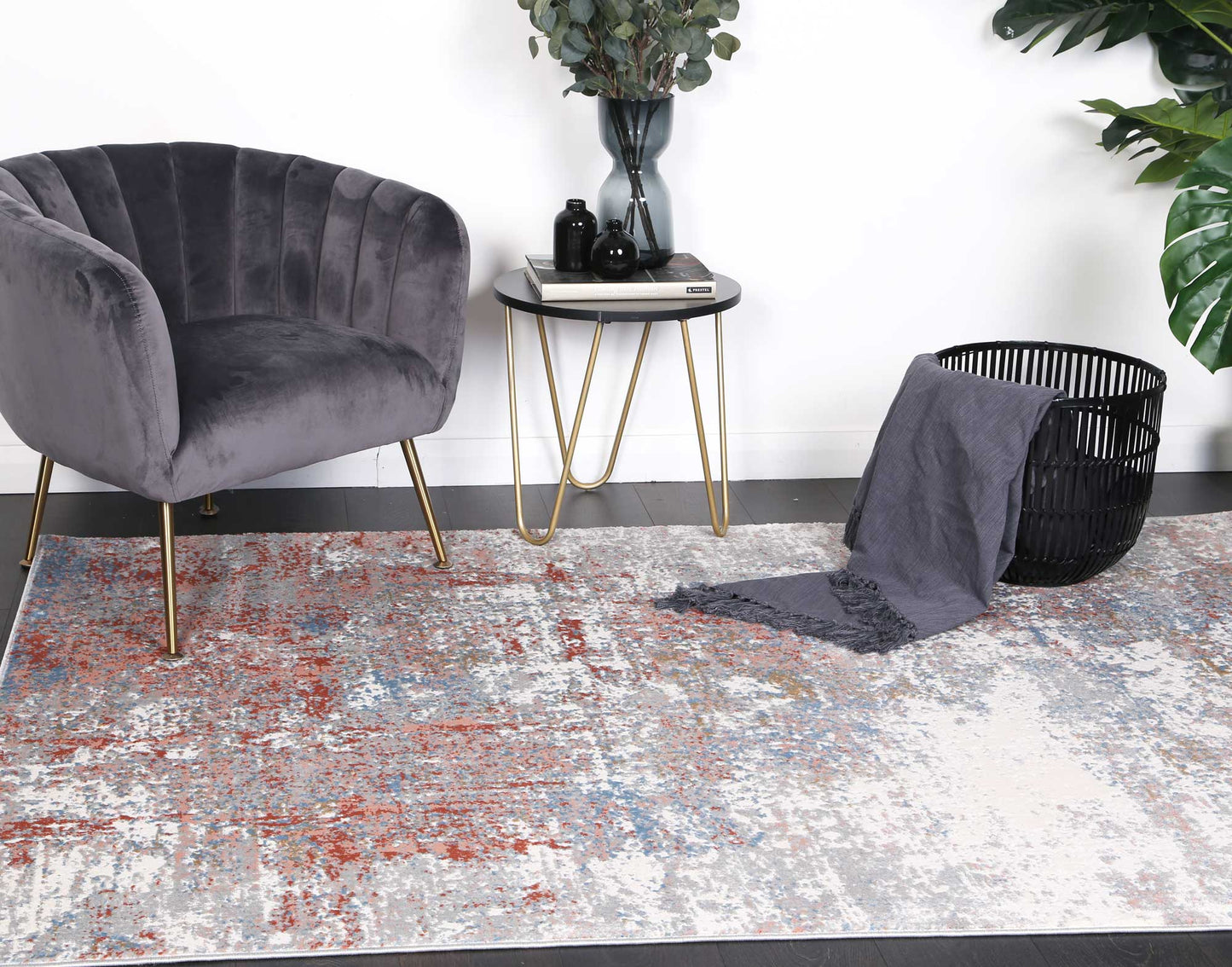 Cream & Red Expressions Modern Rug - Nova Rugs