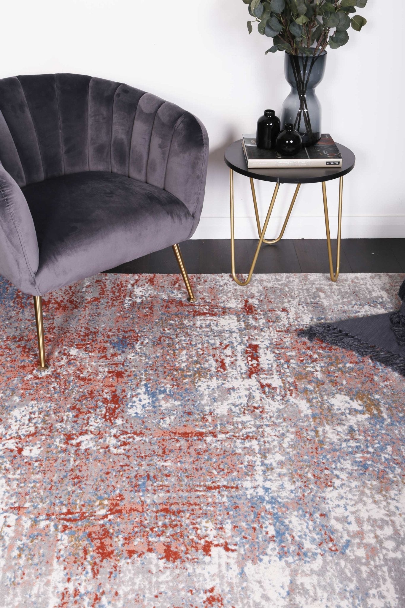 Cream & Red Expressions Modern Rug - Nova Rugs