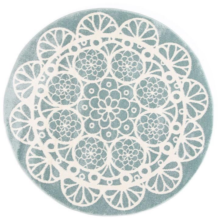 Daisy Doily Kids' Rug, Blue - Nova Rugs