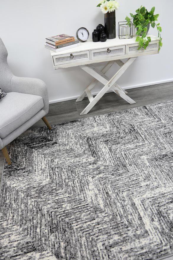 Dark Grey Elise Steps Rug - Nova Rugs