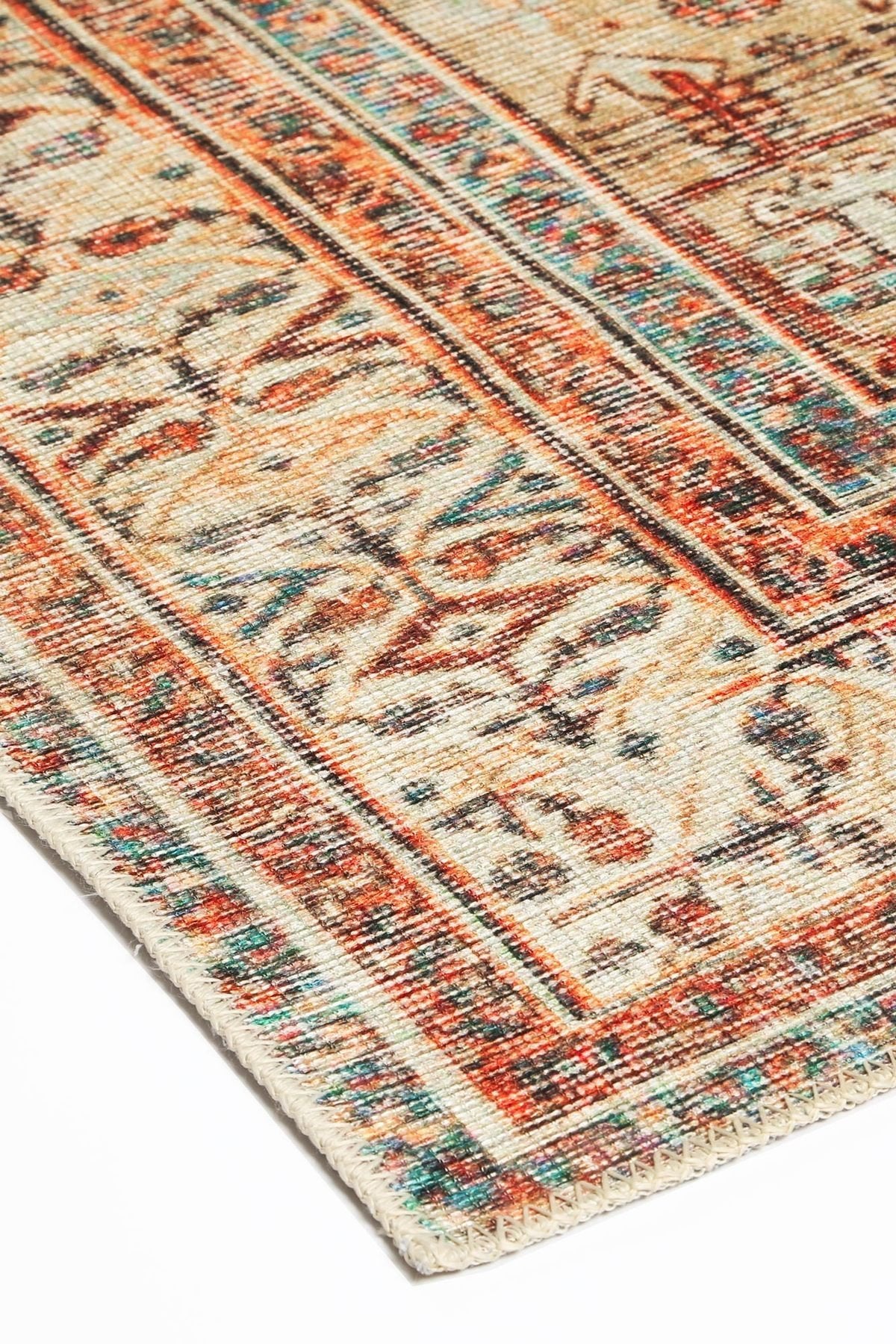 Distressed Louvre Rustic Blue Area Rug - Nova Rugs