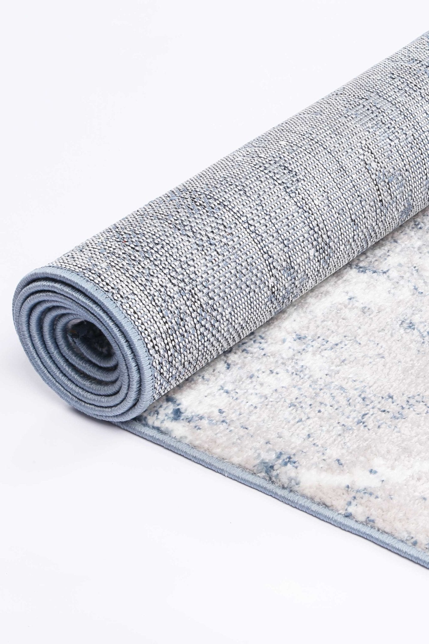 Ermina Modern Abstract Blue Rug - Nova Rugs