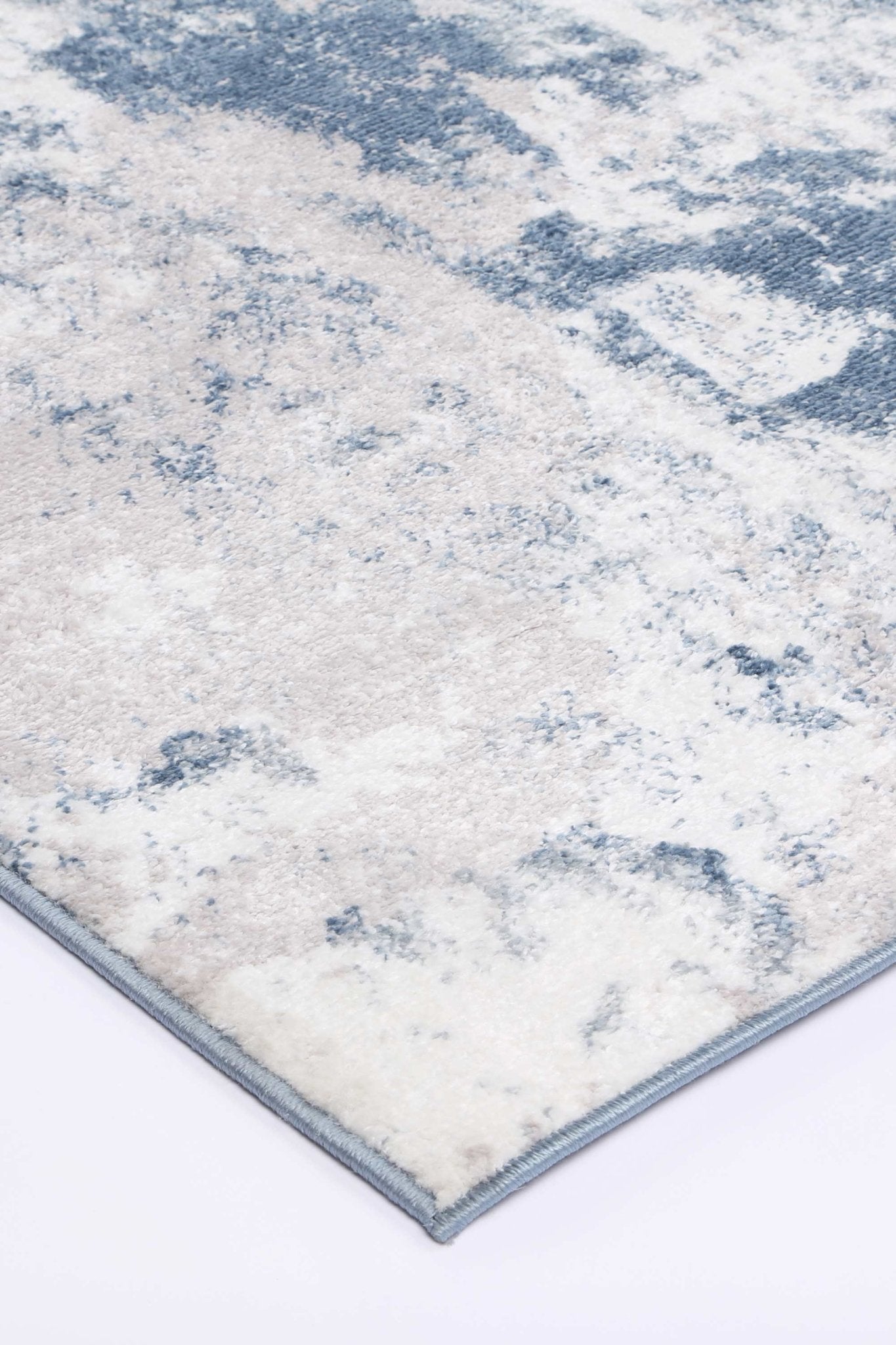 Ermina Modern Abstract Blue Rug - Nova Rugs
