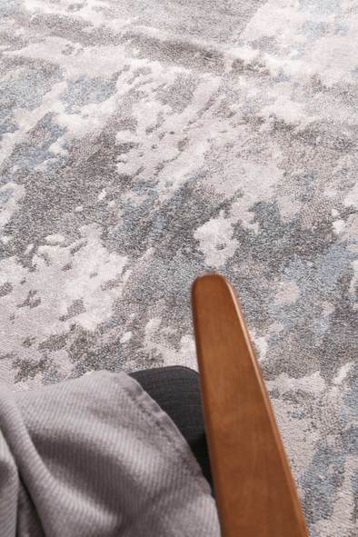 Ermina Modern Abstract Grey Blue Rug - Nova Rugs