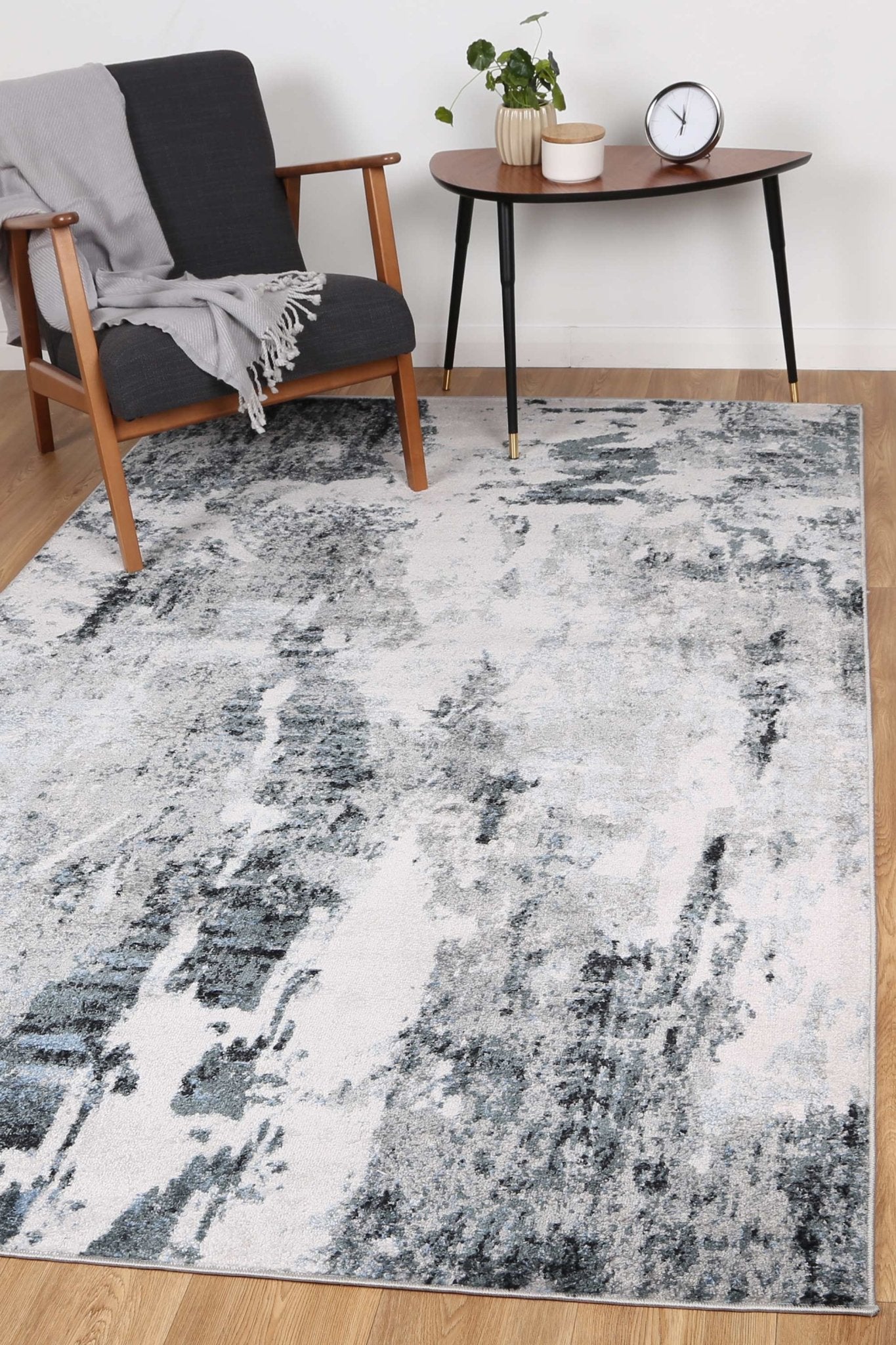 Ermina Modern Abstract Grey Rug - Nova Rugs