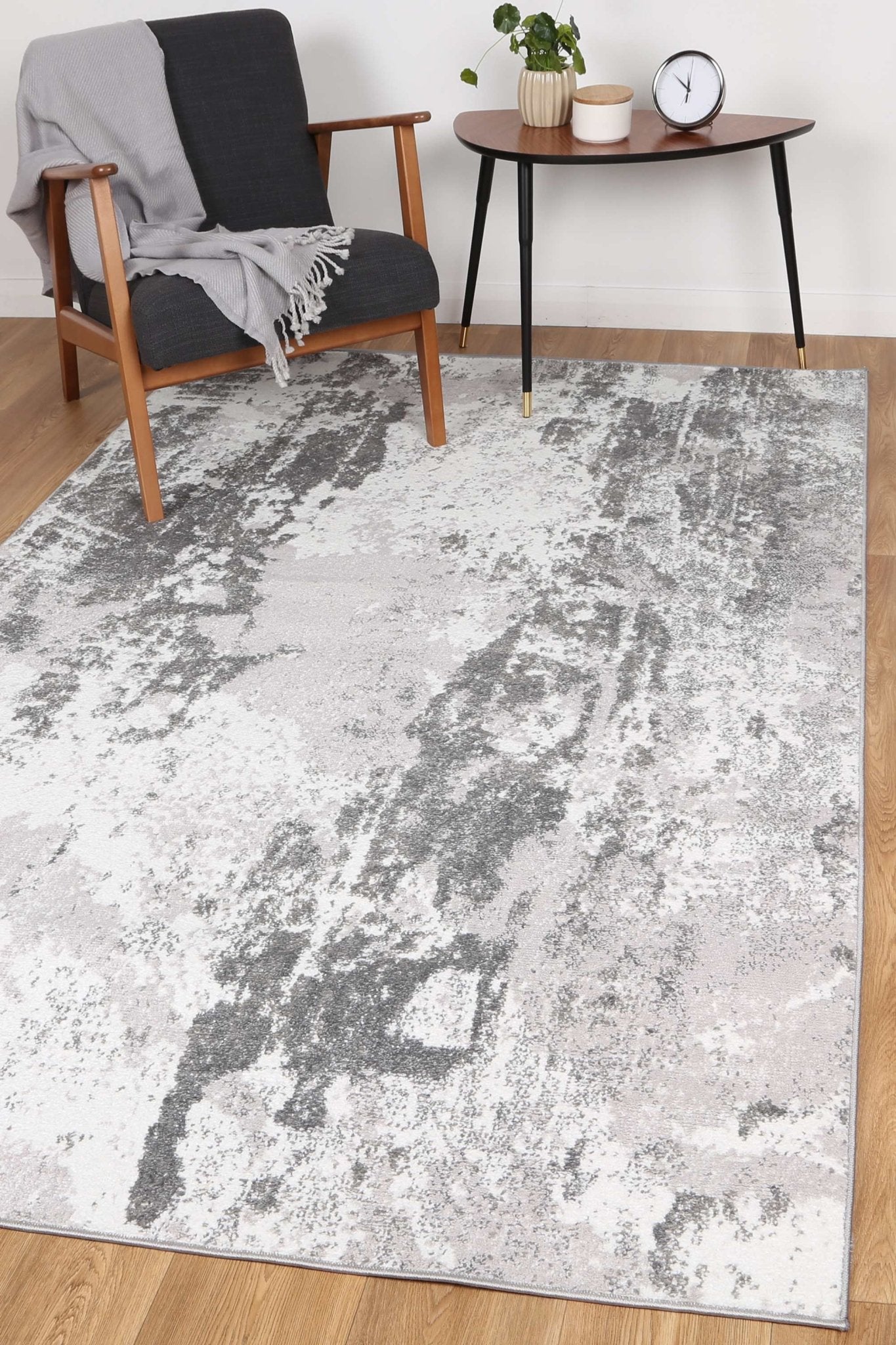Ermina Modern Abstract Light Grey Rug - Nova Rugs