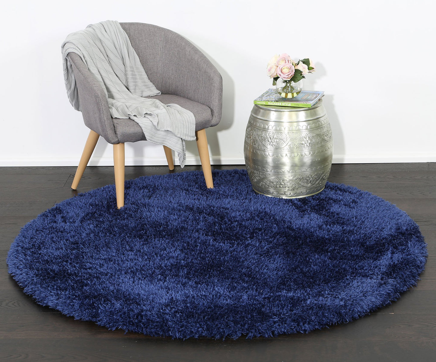 Flokati Super Soft Ultra Thick Shaggy Rug, Navy - Nova Rugs