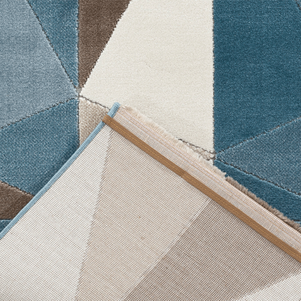 Fruzan Marsala Turkish Made Modern Rug, Blue / Brown - Nova Rugs