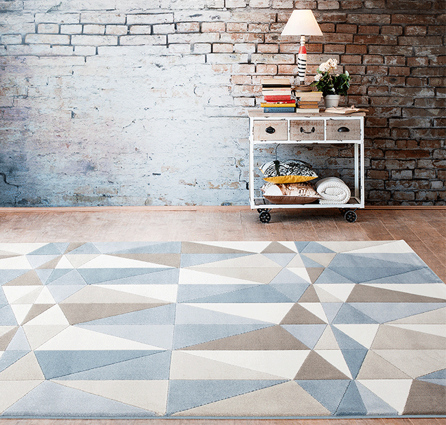 Fruzan Marsala Turkish Made Modern Rug, Blue / Brown - Nova Rugs