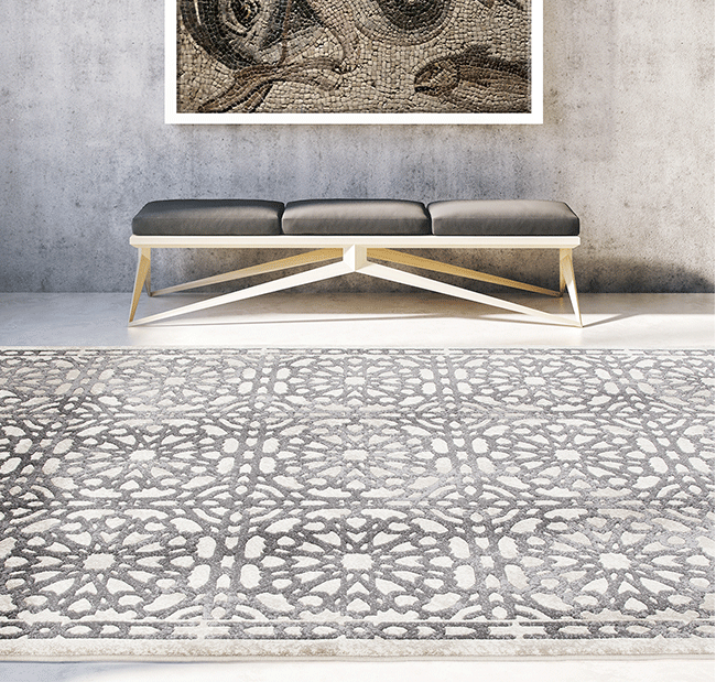 Fruzan Trapani Turkish Made Modern Rug, Charcoal / Beige - Nova Rugs