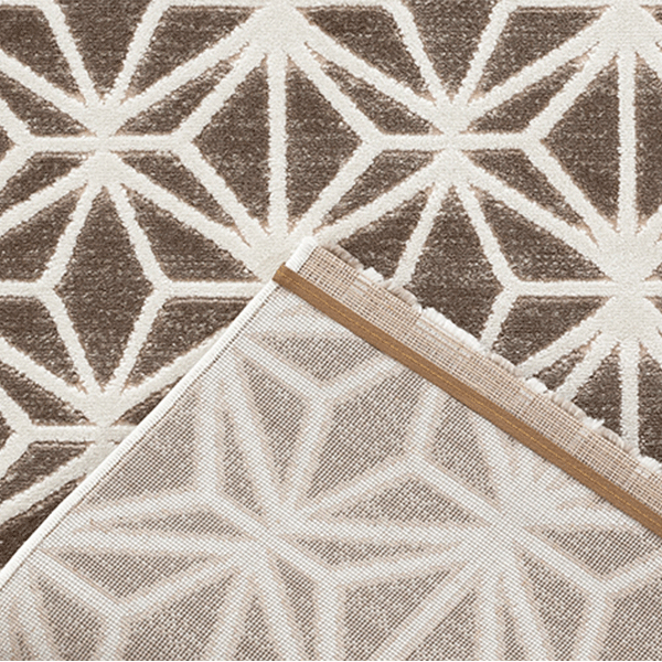 Fruzan Valence Turkish Made Modern Rug, Chocolate / Cream - Nova Rugs