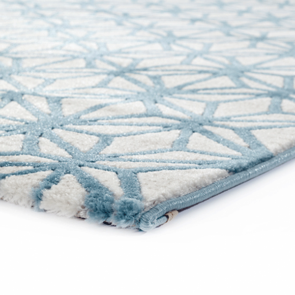 Fruzan Valence Turkish Made Modern Rug, Turquoise / Cream - Nova Rugs