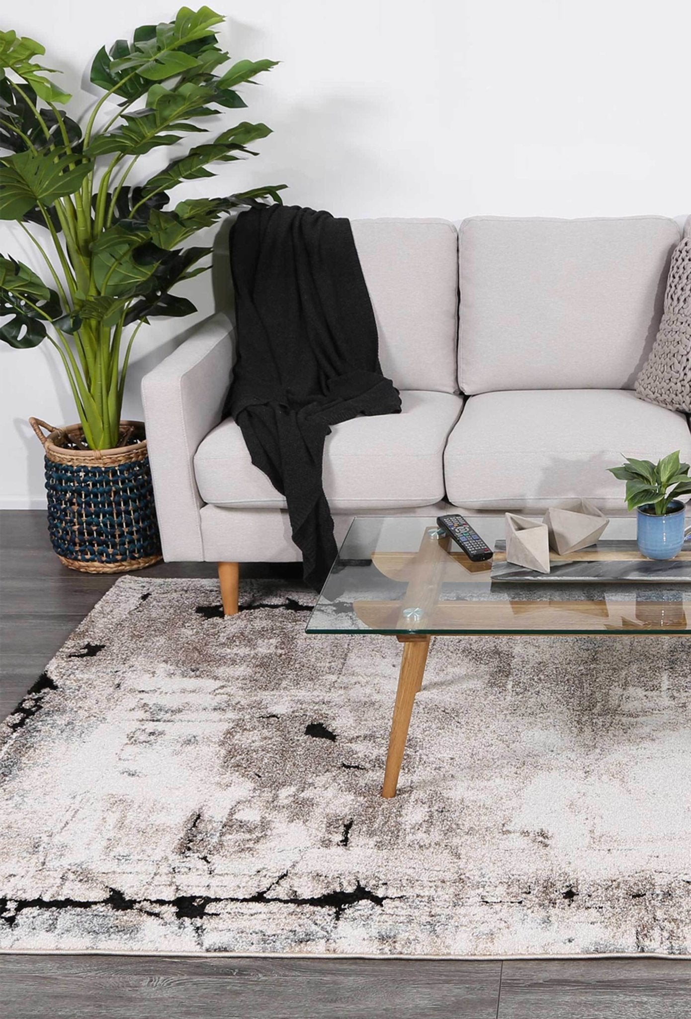 Grey Abstract Boston Rug - Nova Rugs