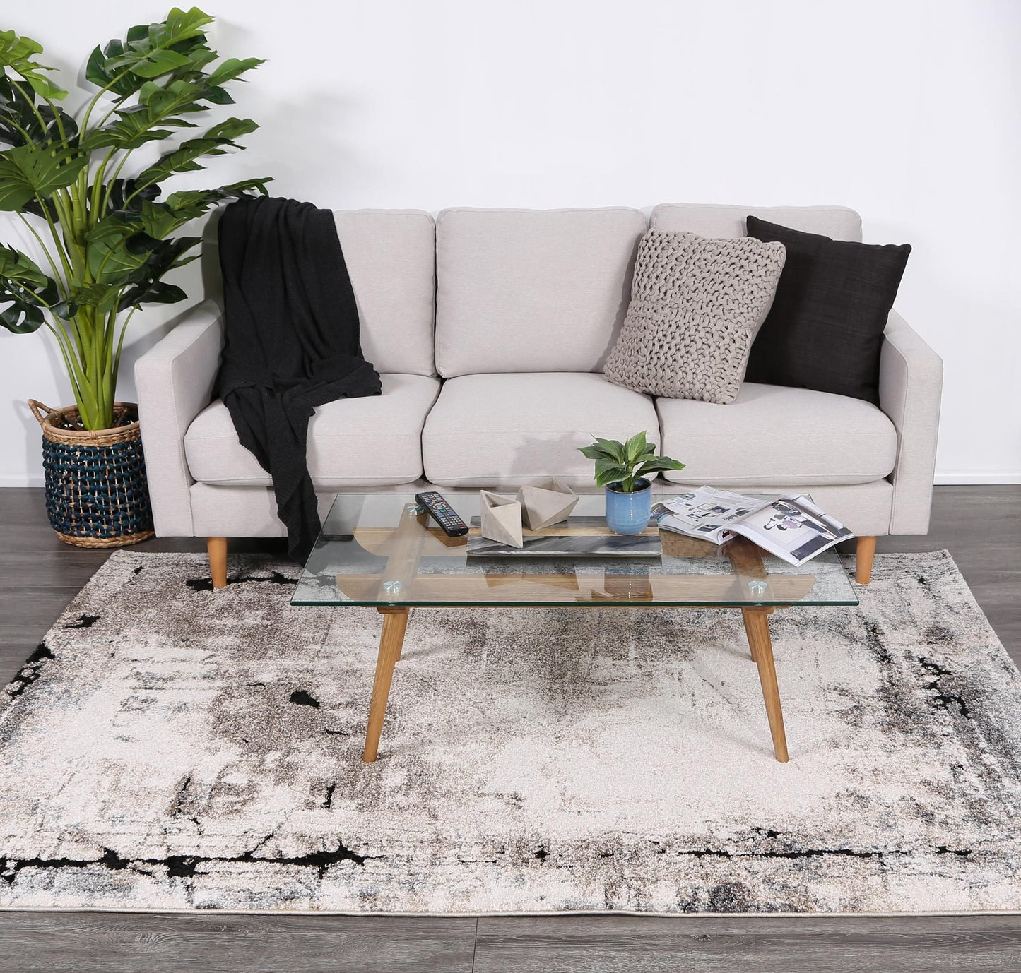 Grey Abstract Boston Rug - Nova Rugs
