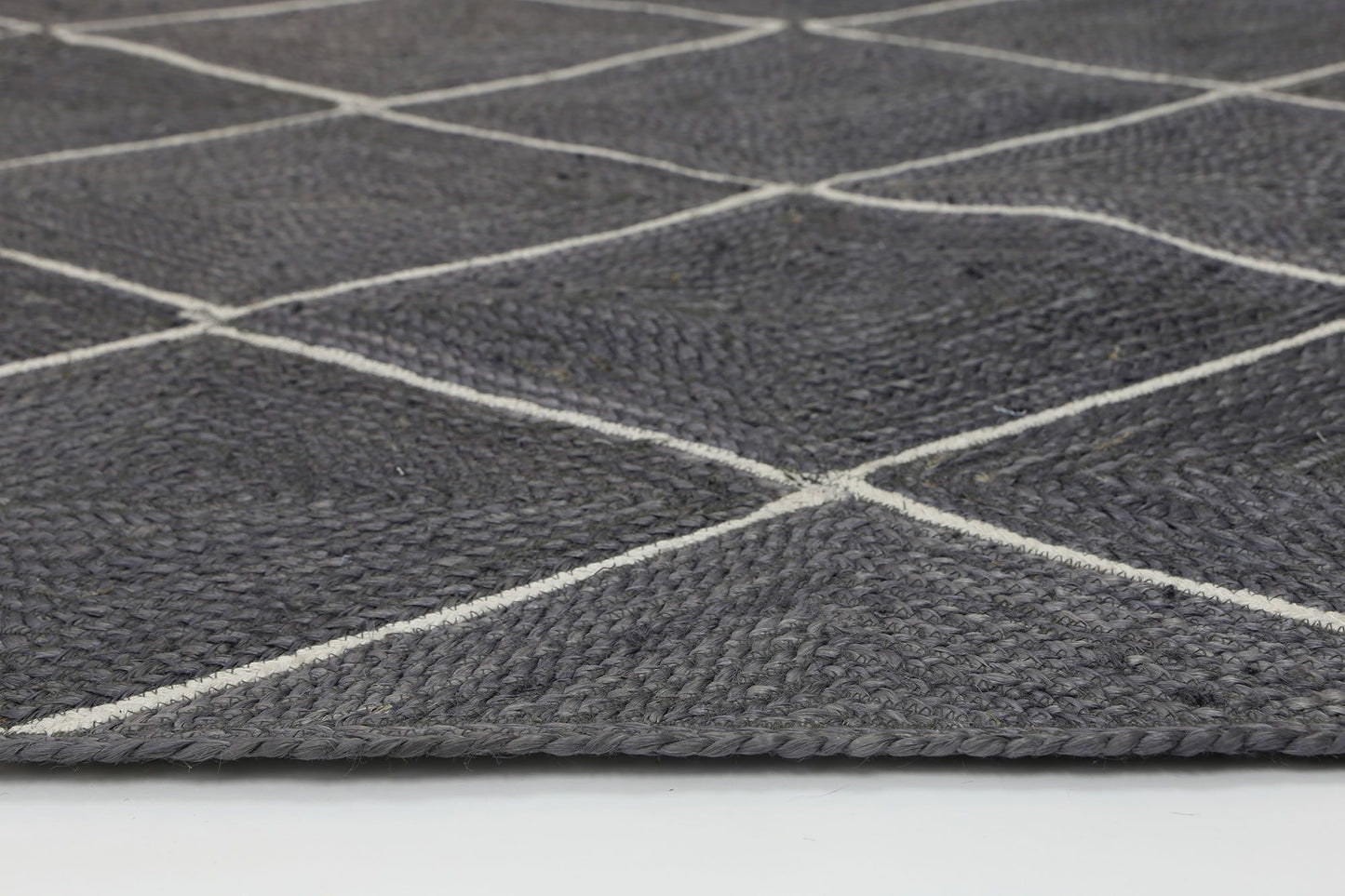 Grey Artisan Diamond Weave Jute Rug - Nova Rugs