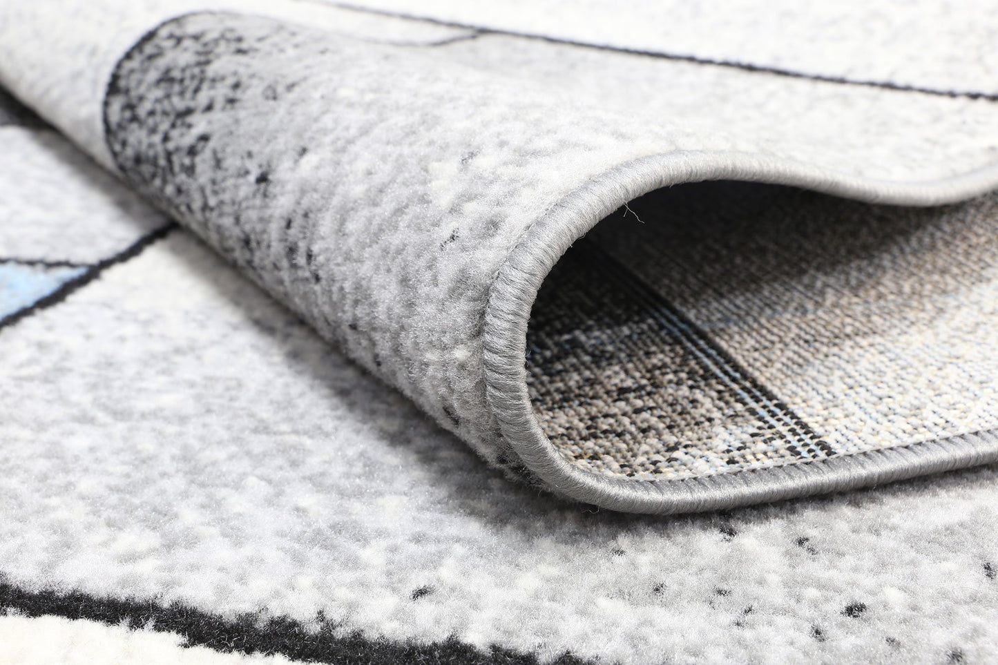 Grey & Blue Elise Bricks Rug - Nova Rugs