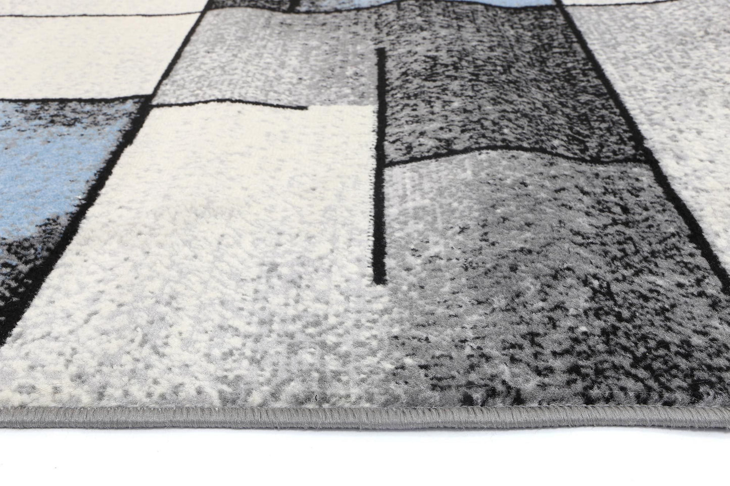 Grey & Blue Elise Bricks Rug - Nova Rugs