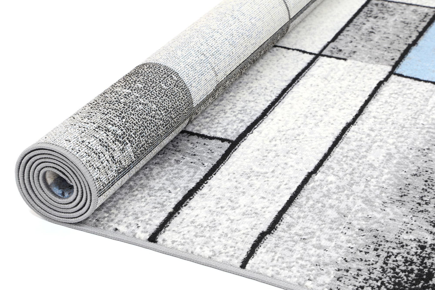 Grey & Blue Elise Bricks Rug - Nova Rugs