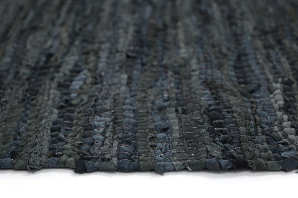 Grey & Blue Gypsy Hand-Woven Leather Rug - Nova Rugs