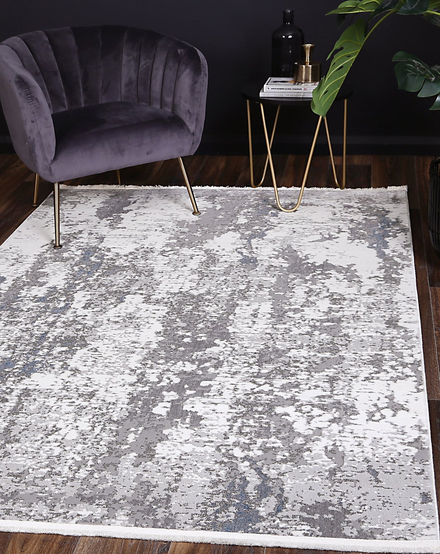 Grey Cloud Abstract Rug - Nova Rugs