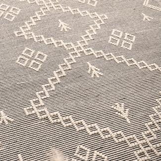 Grey & Cream Dipti Hand-Tufted Wool-Blend Runner - Nova Rugs