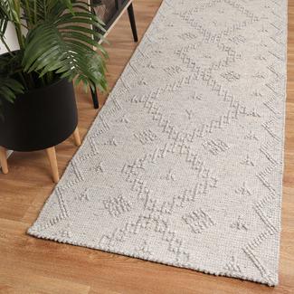 Grey Dipti Hand-Tufted Wool-Blend Runner - Nova Rugs