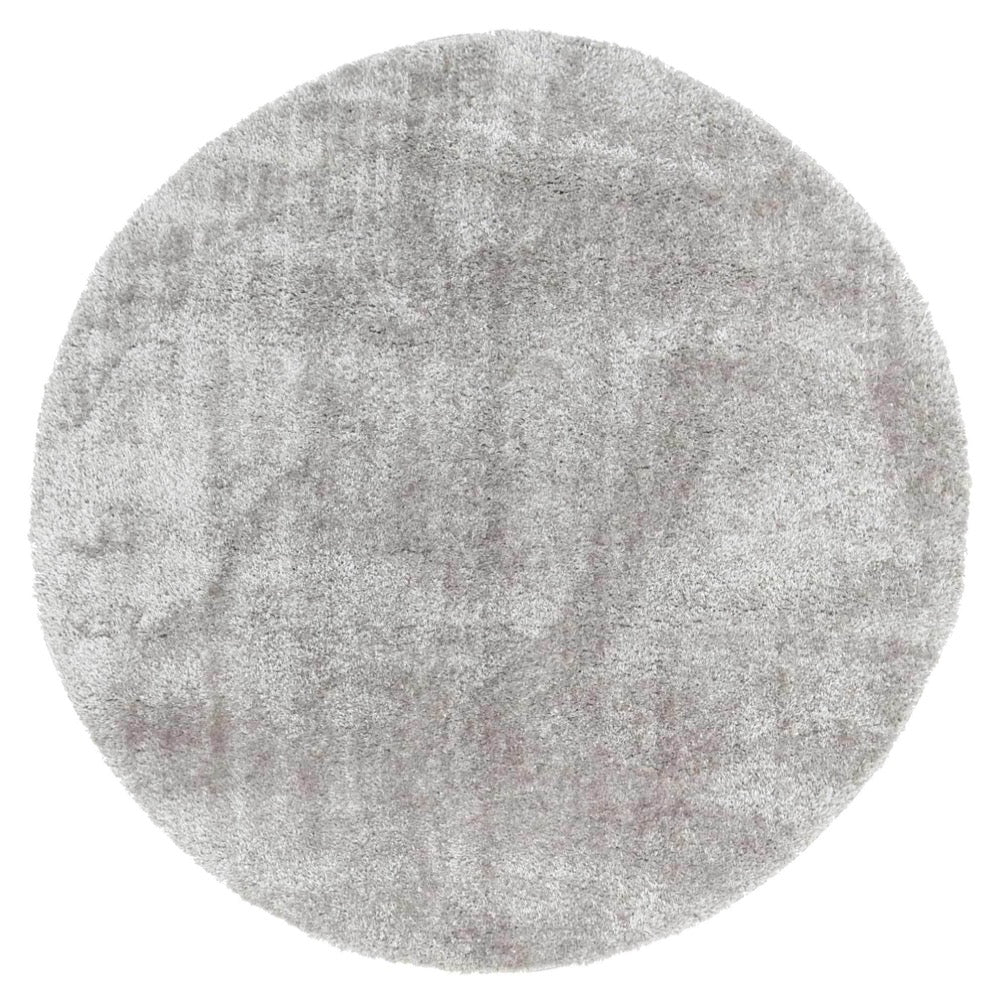 Grey Eden Soft Shag Round Rug - Nova Rugs