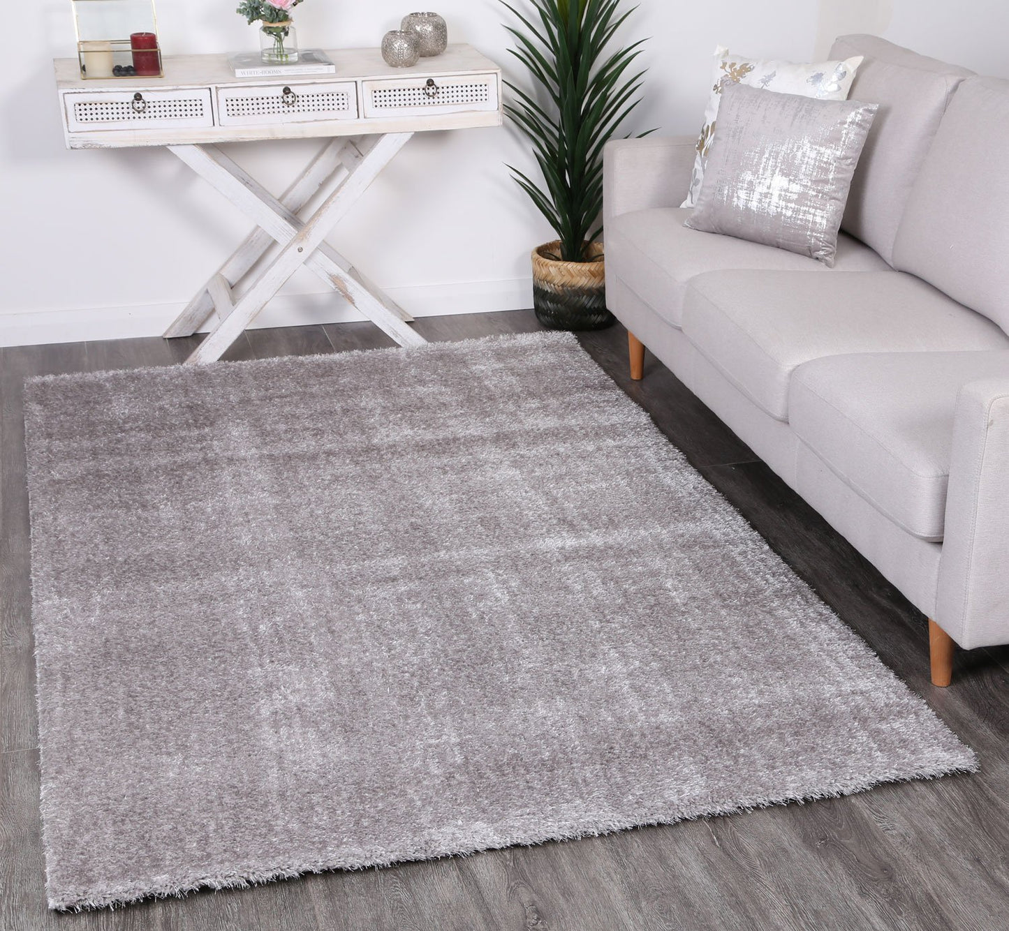 Grey Eden Soft Shag Rug - Nova Rugs