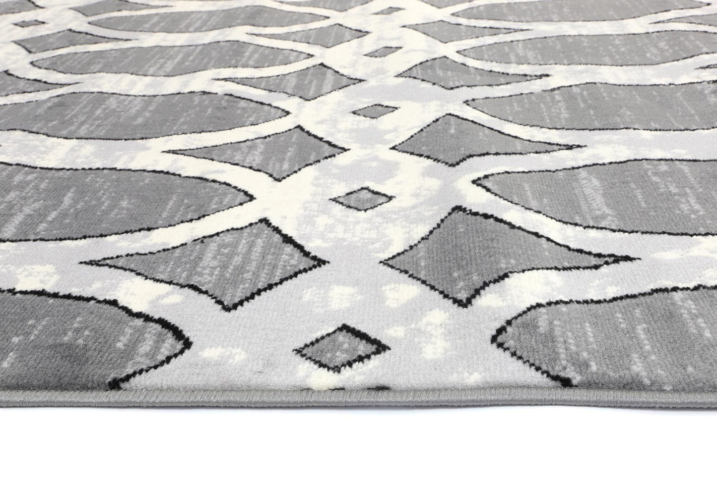 Grey Elise Patterned Rug - Nova Rugs