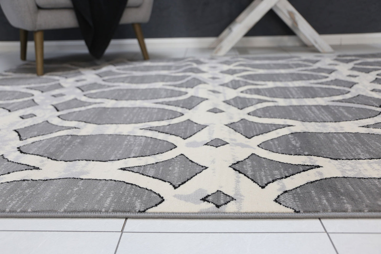 Grey Elise Patterned Rug - Nova Rugs
