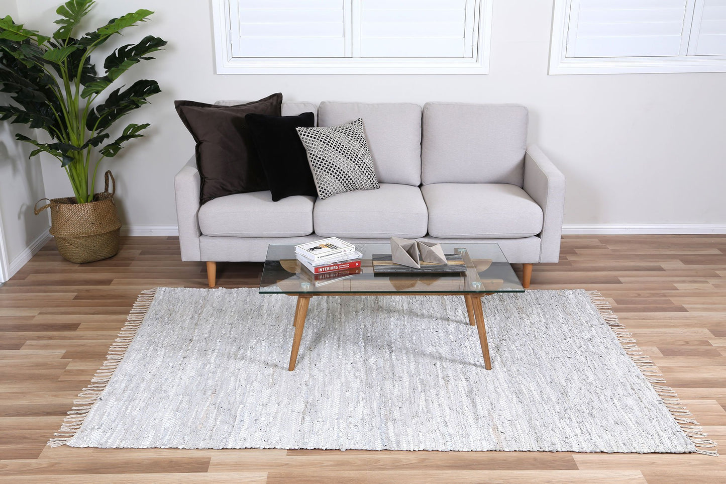 Grey Gypsy Hand-Woven Leather Rug - Nova Rugs