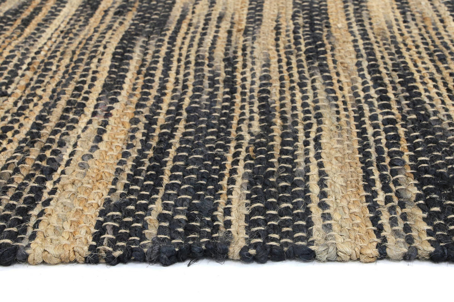 Grey Malmo Stripy Jute Rug - Nova Rugs