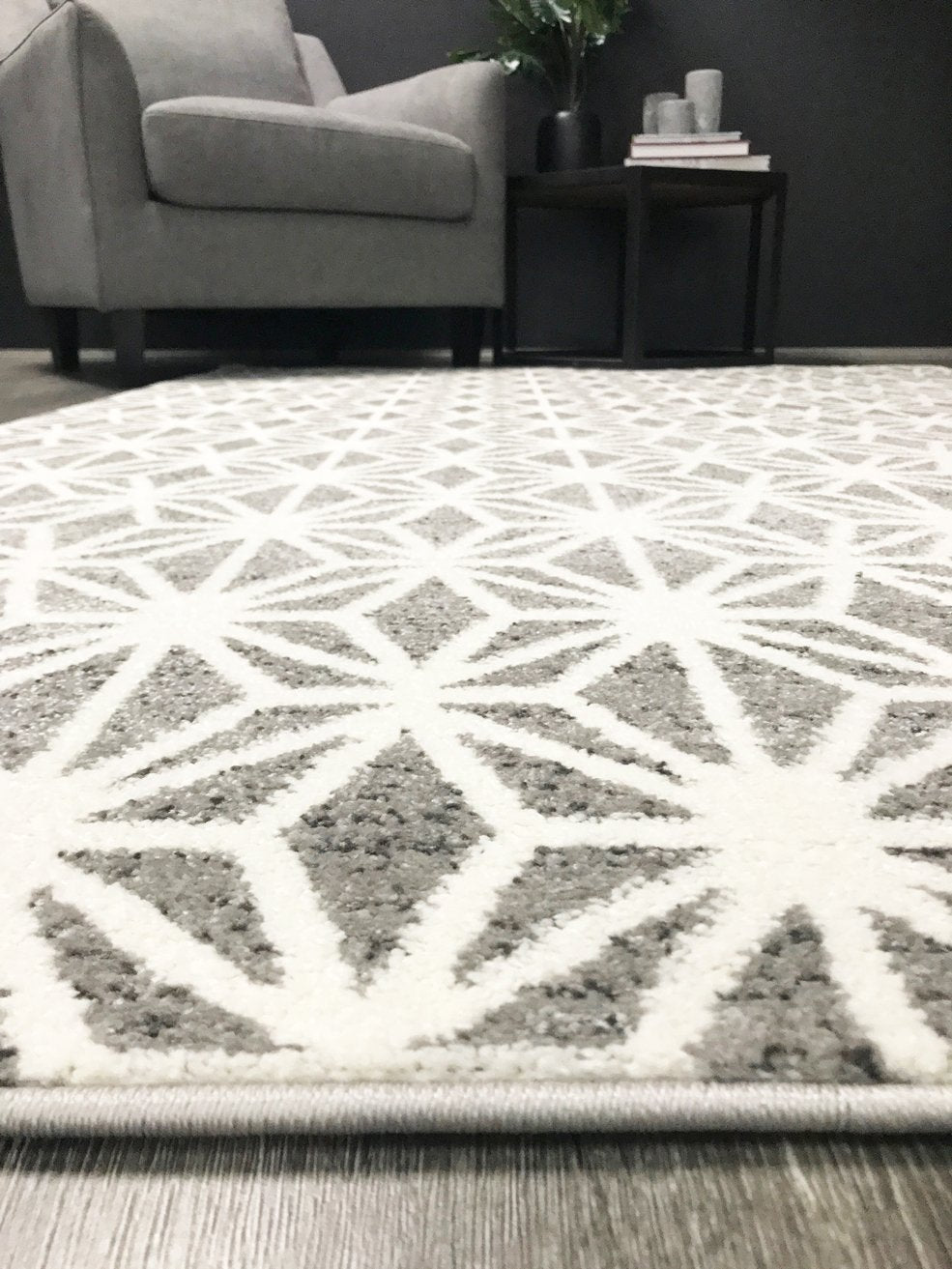Grey Modern Web Power Loomed Rug - Nova Rugs