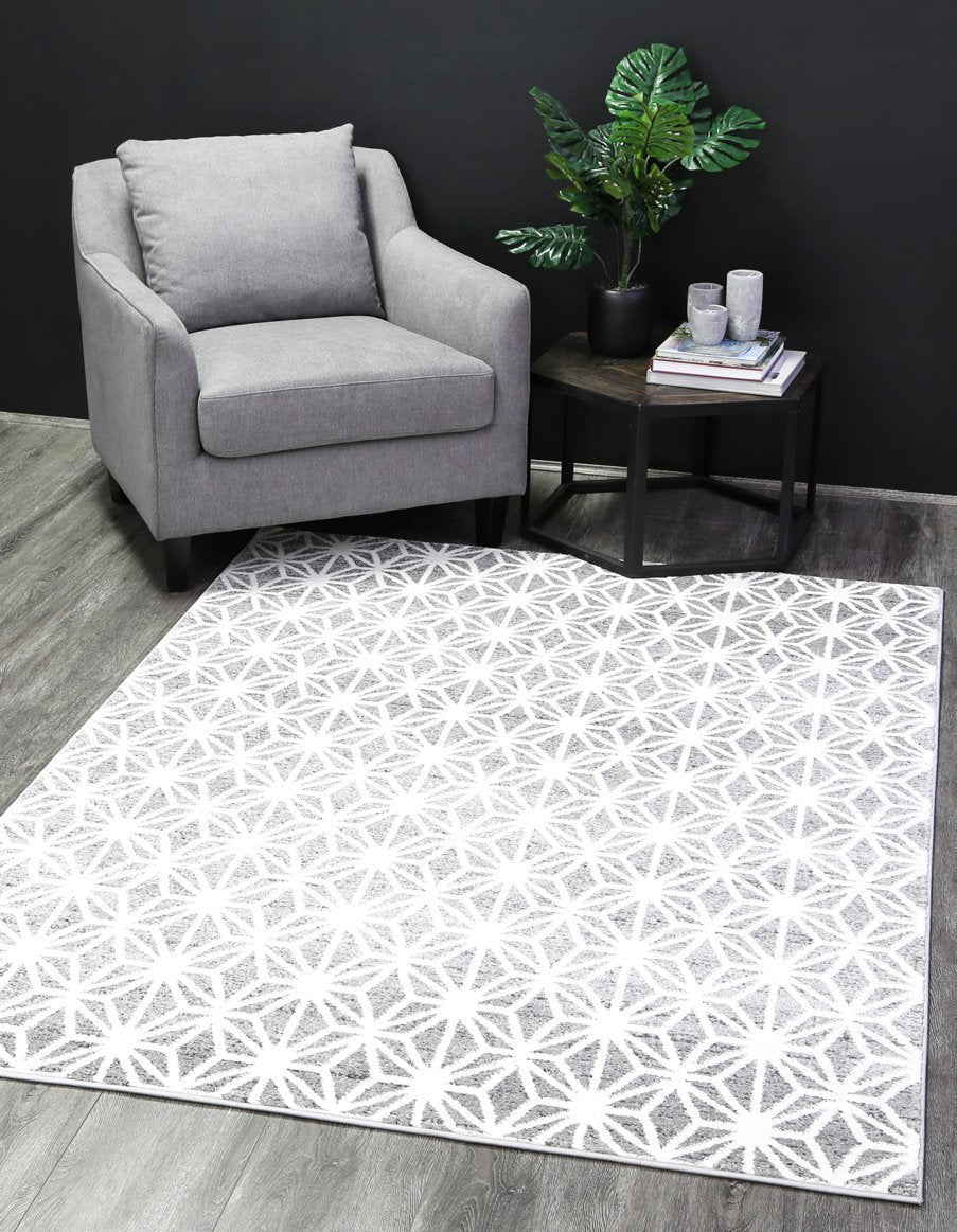 Grey Modern Web Power Loomed Rug - Nova Rugs