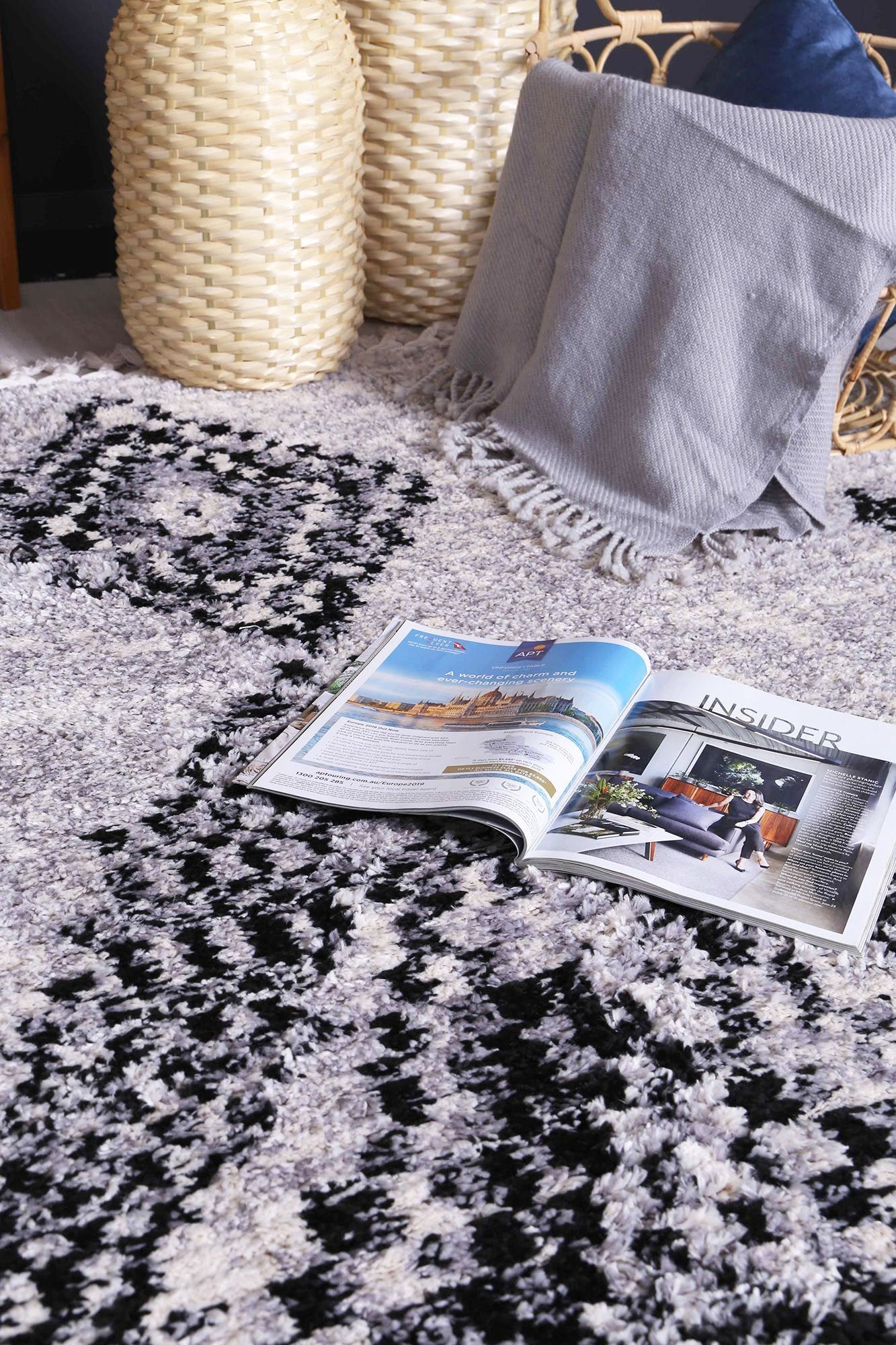Grey Myk Diamond Rug - Nova Rugs