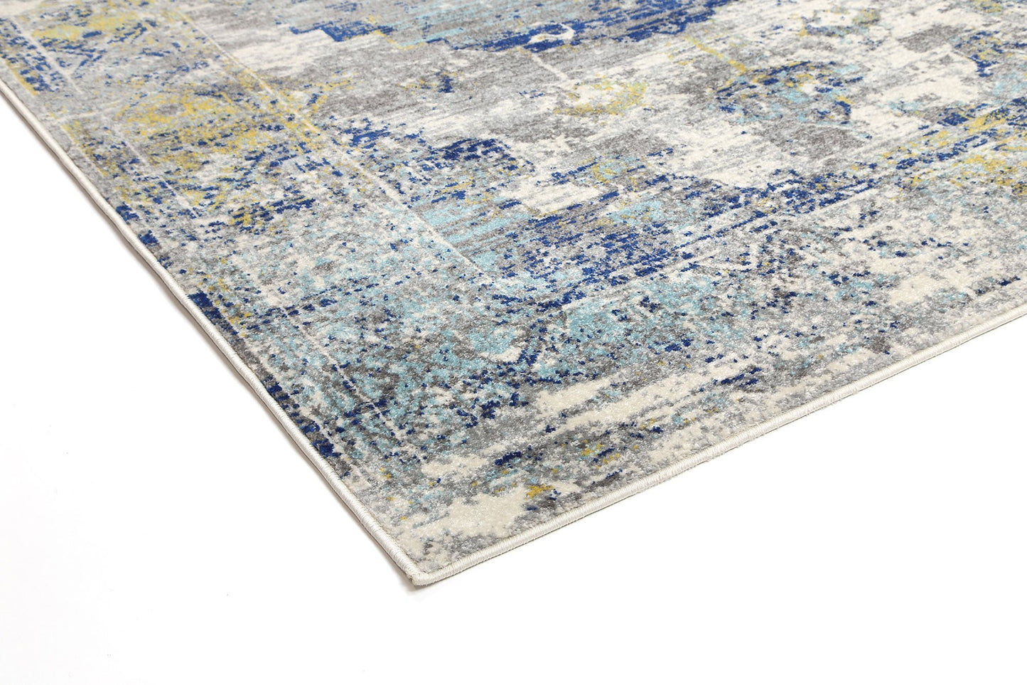 Grey & Navy Blue Delicate Distressed Rug - Nova Rugs