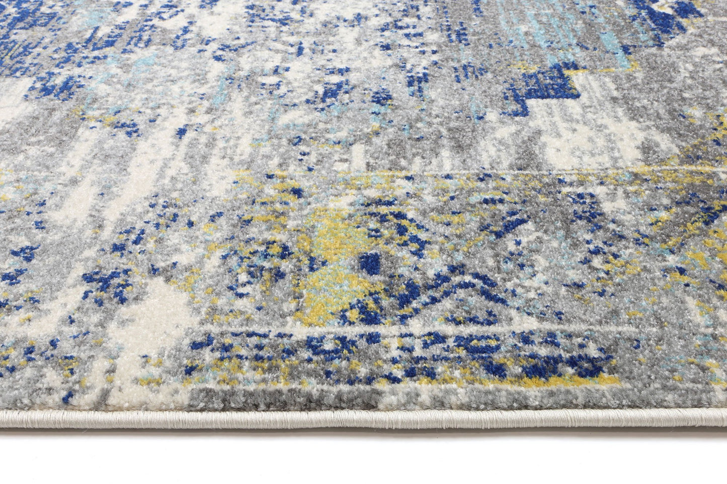 Grey & Navy Blue Delicate Distressed Rug - Nova Rugs