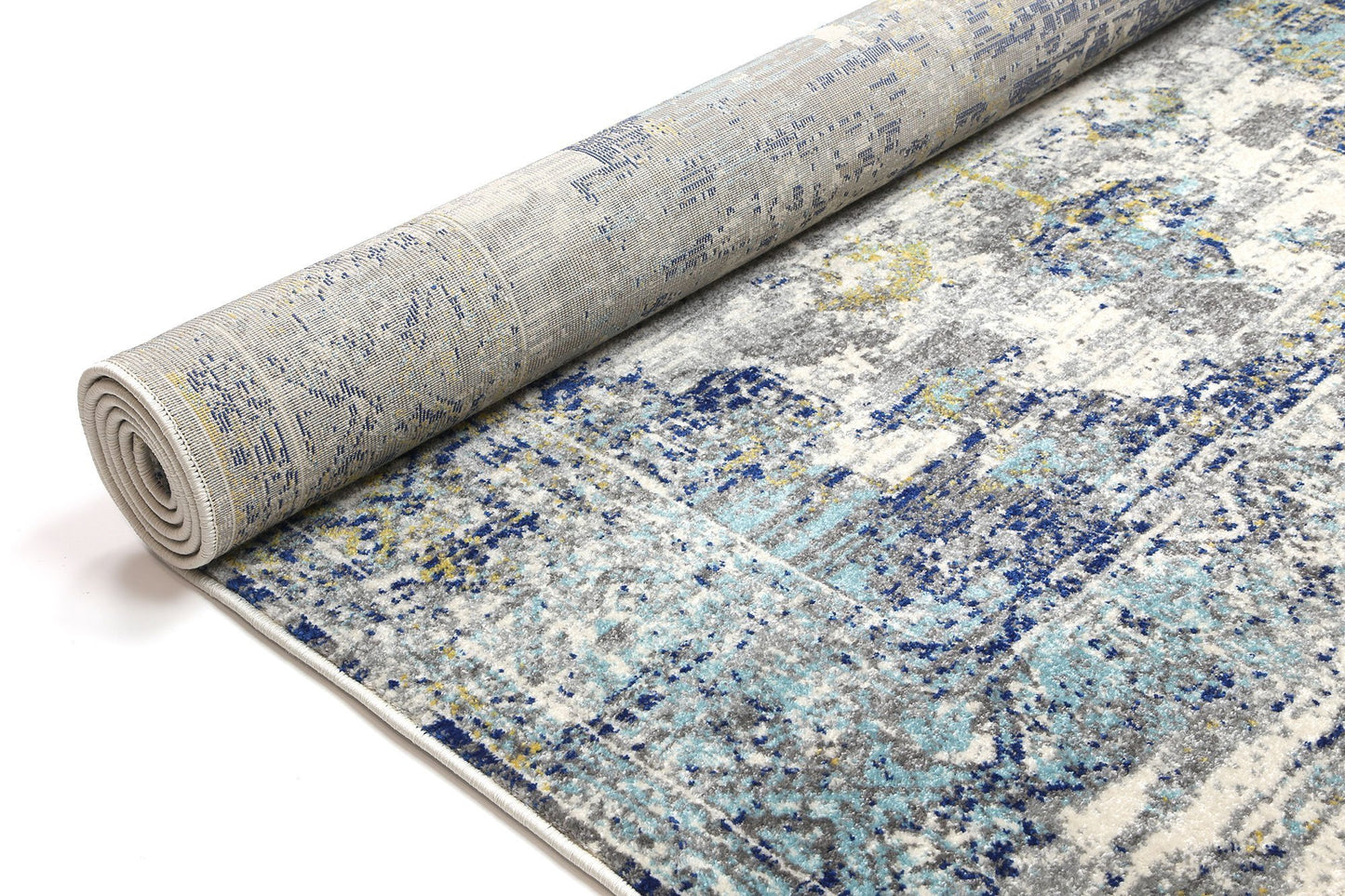 Grey & Navy Blue Delicate Distressed Rug - Nova Rugs