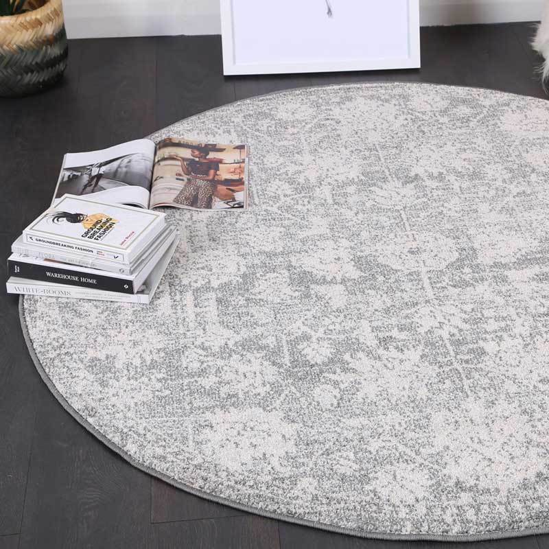 Grey Simone XI Round Rug - Nova Rugs
