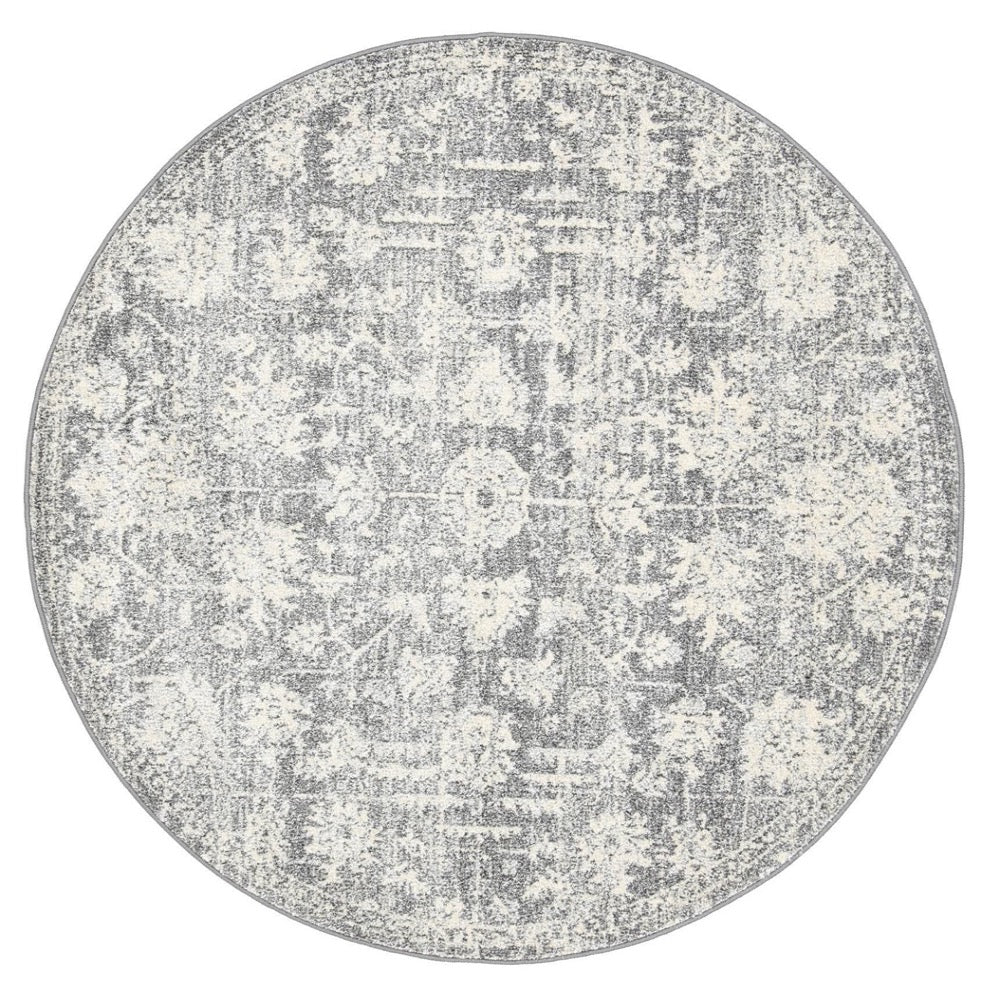 Grey Simone XI Round Rug - Nova Rugs