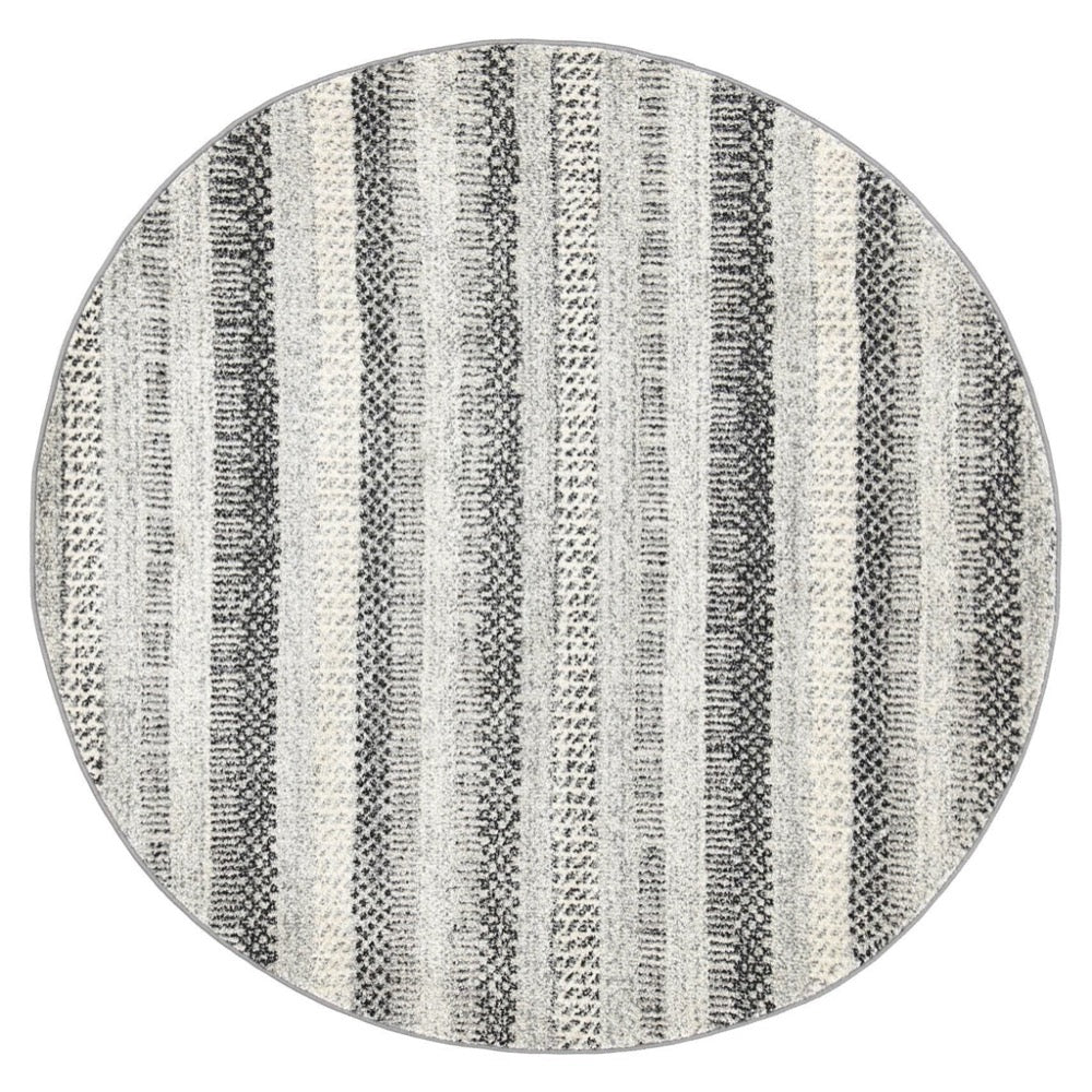 Grey Simone XII Round Rug - Nova Rugs