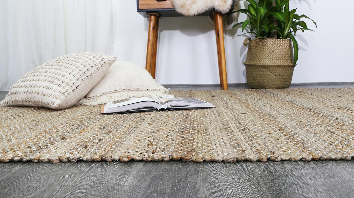 Grey Taj Basket Weave Jute Rug - Nova Rugs