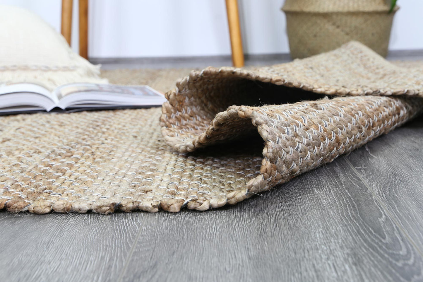 Grey Taj Basket Weave Jute Rug - Nova Rugs