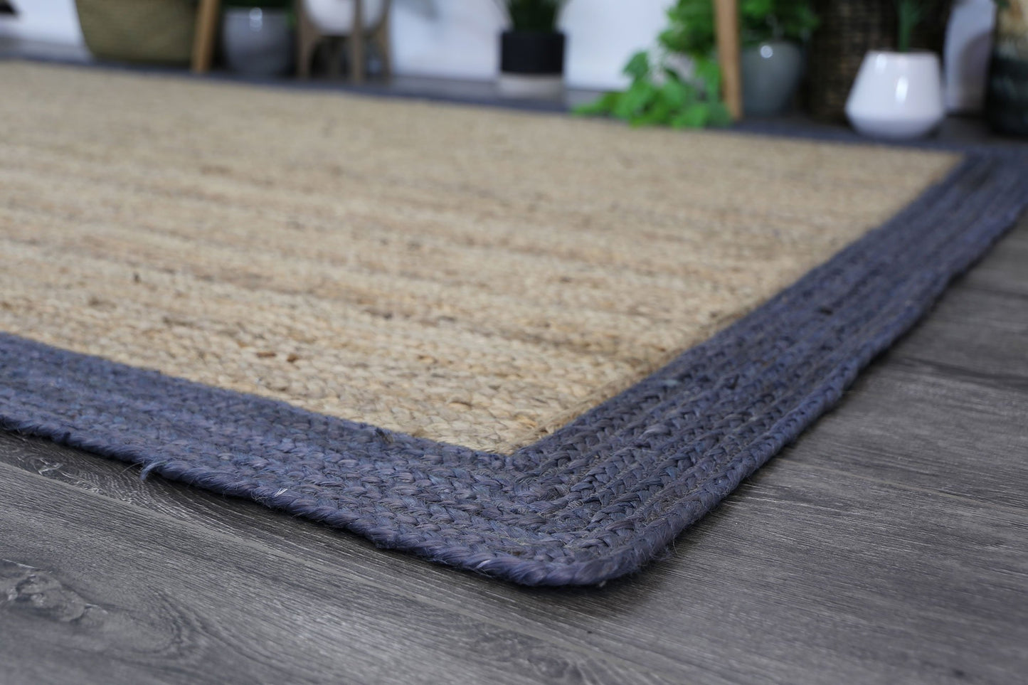 Hampton I Reversible Jute Rug, Grey - Nova Rugs