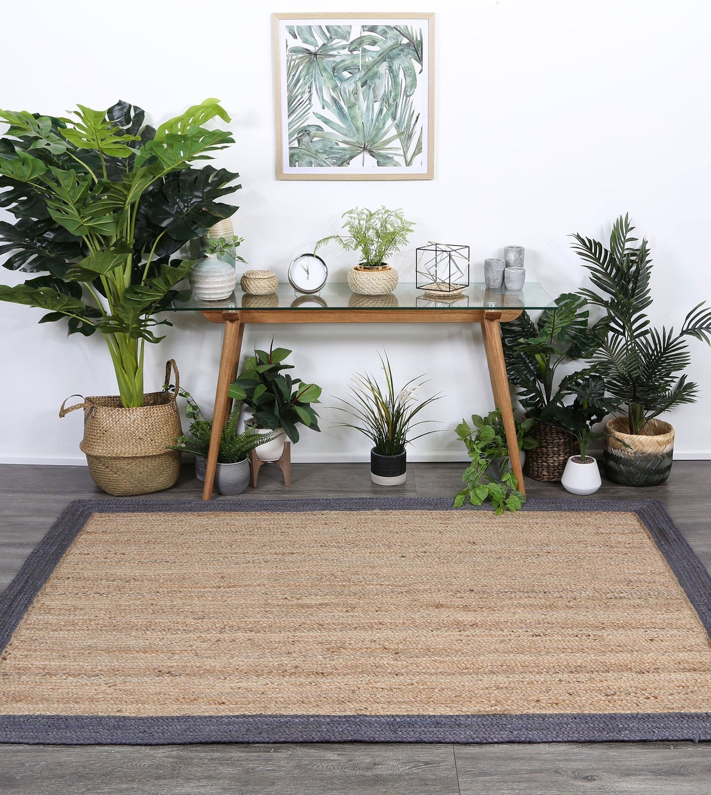 Hampton I Reversible Jute Rug, Grey - Nova Rugs
